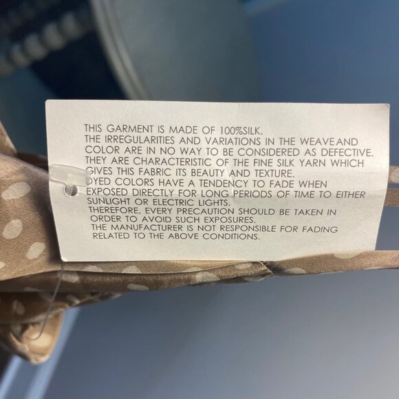 Calvin Klein Silk Cowl Neck Cafe Au Lait Polka Dot Slip Dress - Picture 6 of 6